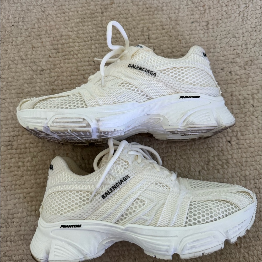 Balenciaga White Phantom Mesh Runner Sneakers
